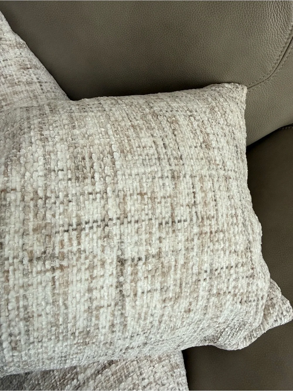 Set of Two Chenille Tweed Lumbar Pillow Covers 14” x 25”